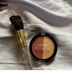 Ulta Blush & Highlighter Duo and makeup brush